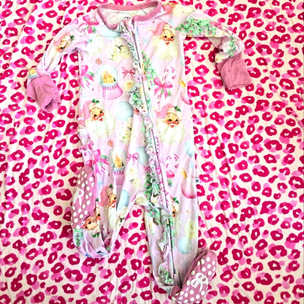 Bums & Rose's Pink Christmas Convertible Footie